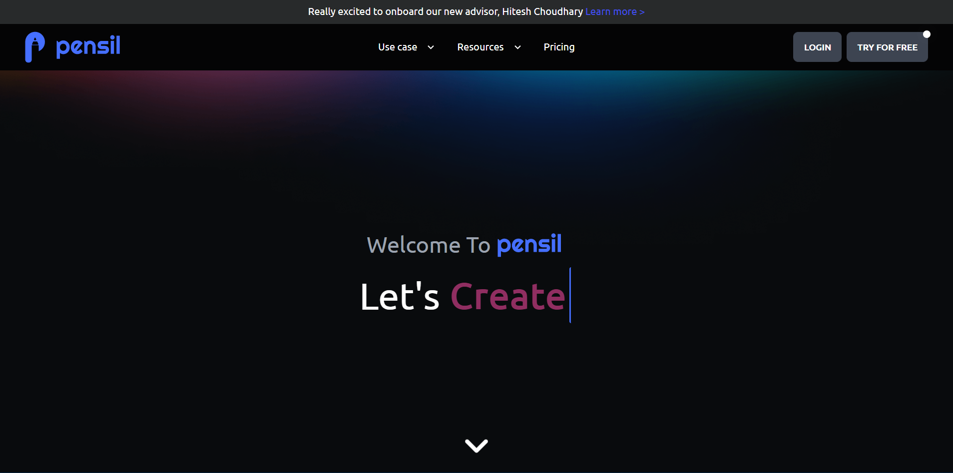 Pensil Landing Page